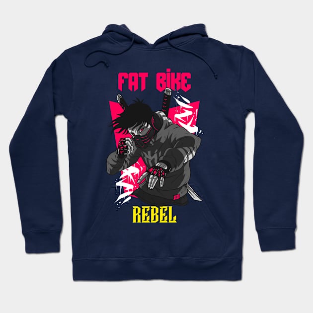 Fat Bike Rebel for Mountain Bikers Hoodie by With Pedals